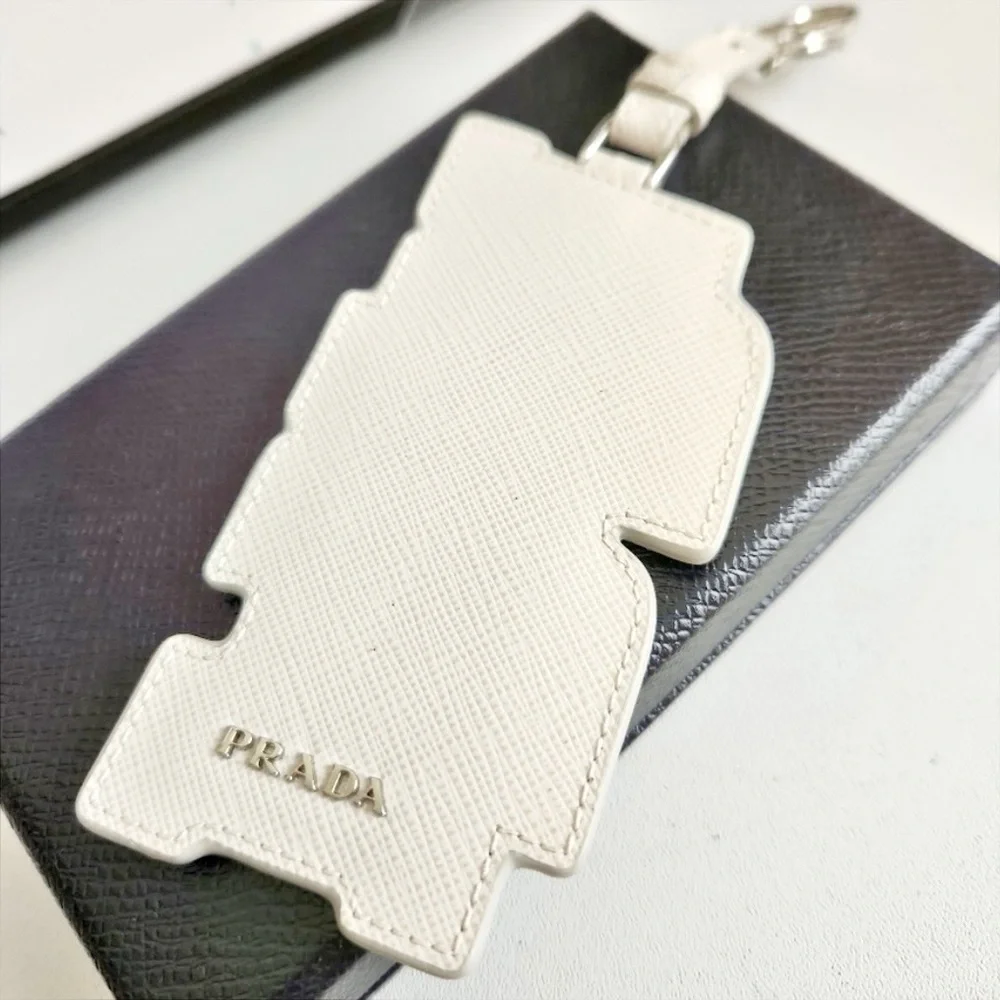 Prada Saffiano Leather Logo Trick Bag Charm